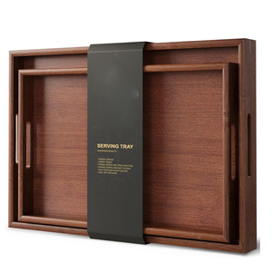 Bamboo Serving <strong>Tray</strong> <strong>with</strong> <strong>Handles</strong>,Decorative <strong>Trays</strong> Platter,Breakfast <strong>Tray</strong> in Bed,Food Drinks <strong>Tray</strong> for Eating,Working,Storing - Product Image 1