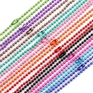 Высококачественная металлическая шариковая цепь Hangtag, различные цвета на заказ, Шариковая цепь