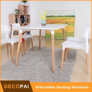 Nordique Moderne Café Restaurant Pas Cher jambes En Bois De Hêtre MDF Table Rectangle Table À Manger Ensemble - Product Image 5