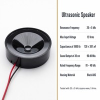 Haut-parleur à ultrasons 20 à 40 kHz avec boîtier ABS et plaque arrière métallique pour la répulsion des oiseaux, le contrôle des nuisibles et les capteurs de stationnement