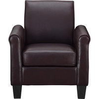 Fauteuil moderne rembourré en similicuir de 29 pouces de large pour chambre à coucher, hôtel, appartement