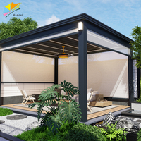 Heavy Duty 4x3m 4x4 4x5 4x6 Persianas automáticas motorizadas Led Pérgola bioclimática de aluminio usada para la venta