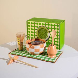 Japanese Ceramic Matcha Bowl <b>Set</b> 4/5/7/8-Piece <b>Set</b> Matcha Kit Accessories Ceramic Bamboo Whisk Scoop Strainer Holder <b>Set</b> - Product Image 4