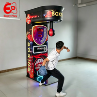 Machine de jeu d'arcade de test de force de frappe 110-220V avec accepteur de billets multi-devises et paiement par code QR, personnalisable OEM pour marché nocturne