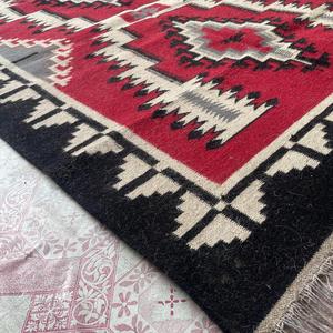 Handwoven Southwestern Kilim Wool Rug Tribal Geometric Area Rug for Living <b>Room</b> Bedroom - Product Image 3