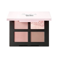 Palette de fards à joues cinq couleurs Qiyu Dora Pink Ink, tons terreux, fini nacré, mat, scintillant, contouring, multi-usages, texture ultra-fine