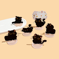Porte-notes en acrylique personnalisé avec motif de chat de dessin animé, clip de bureau créatif, décoration pour étudiants, artisanat en plastique, décoration de table
