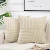 Coussin décoratif nordique en velours côtelé, pour canapé de salon, salle à manger, couleur unie moderne, housse de coussin patchwork haut de gamme, vente en gros