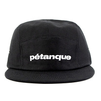 Casquette de camping et de course noire non structurée avec logo brodé, protection solaire, haute qualité, personnalisable, 5 panneaux