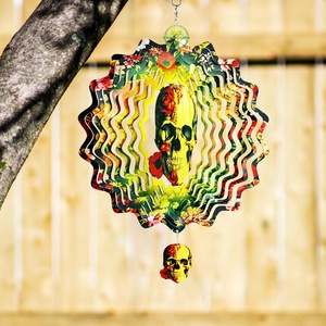 12in Halloween Wind Spinners 3D Kinetic Metal Wind Sculptures for Garden Outdoor Halloween Ornaments and Crafts Gifts - Product Image 6