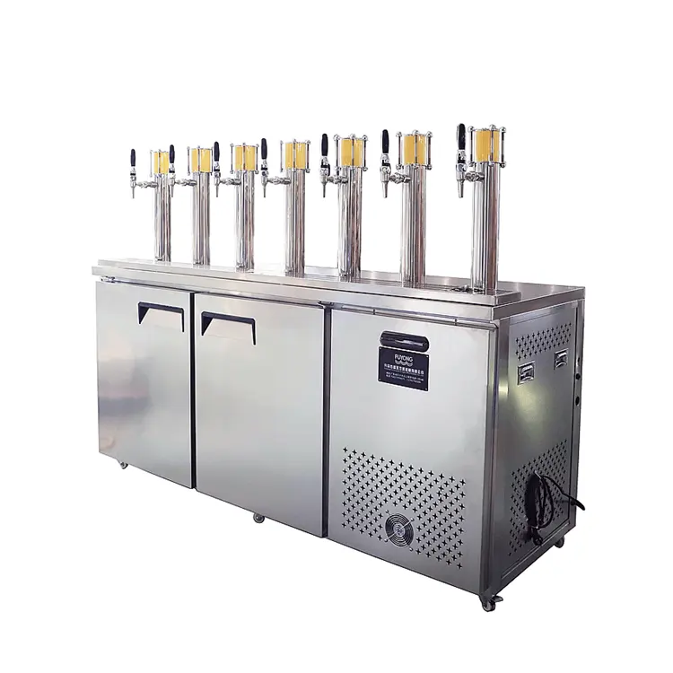 Máquina de refrigeración de aire y agua personalizada FUYONG, Enfriador de cerveza, dispensador de cerveza de barril Kegerator