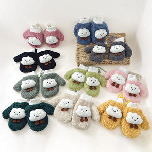 Nouveau dessin animé enfants gants bébé garçons filles hiver chaud suspendus cou mitaines pour 1-7 ans - Product Image 1