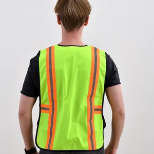 OEM Hi Viz Solid Safety Vest fluorescente Lime Worker Uniform Chaleco Construction Worwear Security Warning West Logo personalizzato