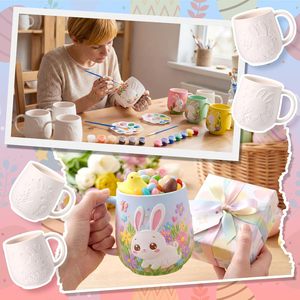 Kit <span class=keywords><strong>de</strong></span> Pintura <span class=keywords><strong>para</strong></span> <span class=keywords><strong>Tazas</strong></span> <span class=keywords><strong>de</strong></span> Cerámica, Kit <span class=keywords><strong>de</strong></span> Pintura DIY con Caja, 4 <span class=keywords><strong>Tazas</strong></span> <span class=keywords><strong>de</strong></span> Café/Té con Diseño <span class=keywords><strong>de</strong></span> Conejo, Pinceles, Set <span class=keywords><strong>de</strong></span> Regalo <span class=keywords><strong>para</strong></span> Manualidades Navideñas - Product Image 4
