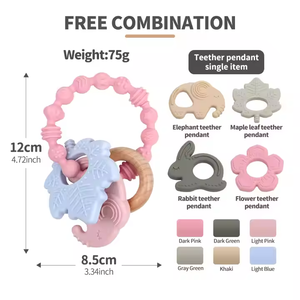 Accessoires en silicone DIY pour nouveau-nés : Jouets à mâcher, Bracelet de bébé naturel, <span class=keywords><strong>Anneau</strong></span> de <span class=keywords><strong>dentition</strong></span> en silicone - Product Image 5