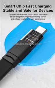 USB4 Full-Featured Type-C Dual-Head Flat <b>Cable</b> 40Gbps 5A Fast Charging <b>Camera</b> Use PVC Jacket 8K HD Video Compatible - Product Image 2