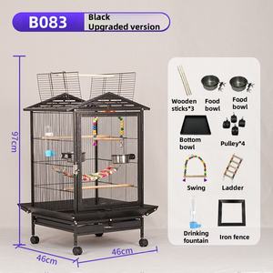 Jaulas <span class=keywords><strong>para</strong></span> Pájaros Grandes de Acero Inoxidable <span class=keywords><strong>para</strong></span> Exteriores, Jaula <span class=keywords><strong>para</strong></span> Loros, Jaulas Multifuncionales con Ruedas - Product Image 3