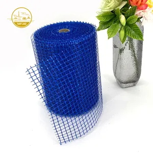 Blue Fiberglass Mesh for Mosaics Non Adhesive Grid Waterproof Fireproof Fiberglass Yarn