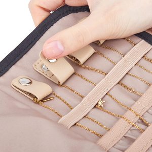 Étui de rangement pliable pour bijoux de voyage, organiseur pour boucles d'oreilles, colliers, bagues, bracelets, broches - Product Image 6