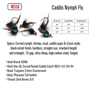 Vonfram hạt đầu Euro Nữ Thần ruồi Jig móc ướt Nữ Thần câu cá fakess thu hút cho cá hồi grayling panfish câu cá bay - Product Image 2