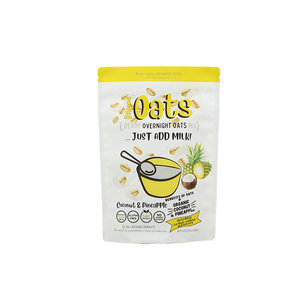 Custom stand up sacchetto di imballaggio di avena in plastica trasparente semi di noci tostate cibo grano intero arrotolato sacchetto di avena con cerniera - Product Image 4