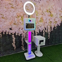 Soporte de Luz LED Portátil para Bodas y Eventos, Pantalla Táctil LCD de 15.6 Pulgadas, Cabina de Fotos DSLR con Anillo de Luz o Flash de Paraguas