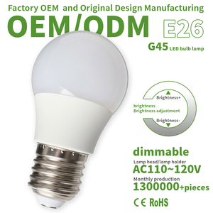 Bombilla LED G45 E26 AC110V, Regulable, con Pantalla de Plástico Blanca, Índice de Reproducción Cromática Ra80, Bombilla de Bajo Consumo - Product Image 1