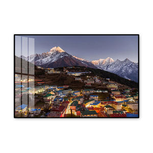 Arte de Pared de Porcelana de Cristal Moderno Listo para Colgar, Estilo Nepal Everest Namche Bazaar - Noche del Valle de Khumbu para Decoración del Hogar - Product Image 2