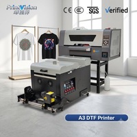 Imprimante DTF A3 30 cm, machine d'impression par transfert de film PET A3 avec 2 têtes XP600 I1600, agitateur de poudre
