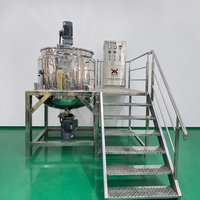 Machine de fabrication cosmétique en acier inoxydable avec moteur AC, boîte de vitesses, agitateur à cisaillement élevé, mélangeur chauffant et refroidissant, homogénéisateur pour liquides