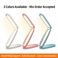 Lampe de bureau LED rotative à 180°, 3 températures de couleur, protection oculaire, rechargeable, pour dortoir, étude, chambre à coucher