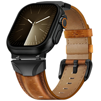 Bandjoy OEM Vente en gros de bracelets de montre en cuir véritable rétro Crazy Horse avec connecteurs métalliques, bracelets de remplacement pour Apple Watch Ultra 4