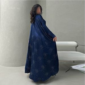 Gaun Muslim Satin Mewah Model Arab <span class=keywords><strong>M</strong></span>-115 Royal Turkish, Busana Abaya Berkilau untuk Wanita Semua Musim - Product Image 4