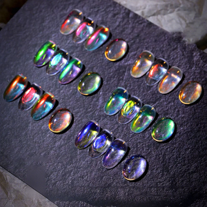 Polvo de Uñas Transparente Efecto Aurora, Polvo Holográfico Neón Arcoíris, Pigmento Multichrome Iridiscente, Efecto Perla - Product Image 2