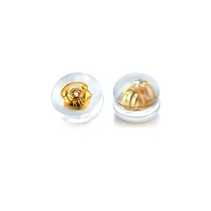 Wholesale 14K/18K Solid Gold Earrings Accessories Jewelry Findings AU750 Gold Earring Backs
