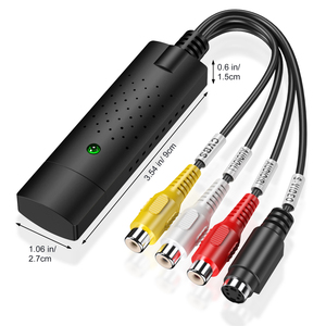 Carte de capture audio et vidéo RCA vers USB NTSC <span class=keywords><strong>PAL</strong></span> 720X480 pour ordinateur, lecteur DVD, magnétoscope, caméra Hi8, caméra DV, boîtier TV - Product Image 1