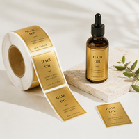 Étiquette autocollante en PET brossé or et argent, résistante à la chaleur, avec transfert thermique UV, pour parfum, cosmétique, huile essentielle