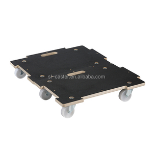 Plywood <strong>Wooden</strong> <strong>Dolly</strong> Platform <strong>Cart</strong> 250kg Load Capacity Portable Foldable 4 Wheels Assemblable - Product Image 1