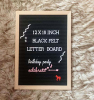 Tableau de lettres modifiable noir de 12x16 pouces avec 340 lettres de babillard en plastique