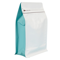 Sachets de café à fond plat blanc mat 250g avec valve Bolsa De Caf Con Vlvula