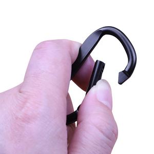 Custom Logo D Shaped Aluminum Carabiner Hook Keychain Spring <b>Clips</b> for Promotional Activities - Product Image 2