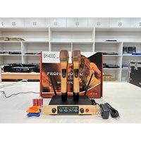Mikrofon nirkabel VHF SH-400B/SH-400G, mikrofon untuk rumah/mengajar menggunakan penerima logam 2CH dan genggam setengah logam Output 2 XLR