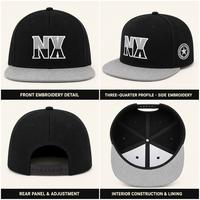 Casquettes Snapback Unisexe Ajustables à 6 Panneaux Structurées pour l'Extérieur avec Broderie 3D en Relief Personnalisée de Haute Qualité et Visière Plate