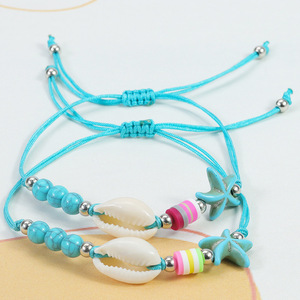 Summer Sandy Turquoise Starfish Beads <b>Bracelet</b> Women's Bohemian Natural Sea <b>Shell</b> Strap Ball-shaped for Gift - Product Image 3