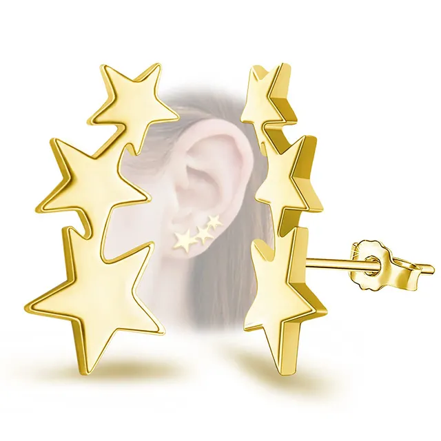 Nette silberne Stern Ohr stecker für Mädchen Frauen Mode Edelstahl Ohrringe Koreanischer Schmuck Zubehör
