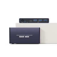 Commutateur KVM USB 3.0 HDMI 2 ports 4K 60Hz pour 2 PC partageant 1 moniteur et un clavier/souris/imprimante avec contrôleur de bureau