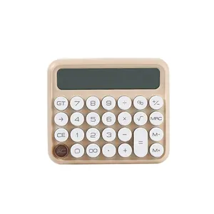 12 Digits Round Button Electronic Calculator Green For Student Calculator With Fashion Mechanical Colorful Key