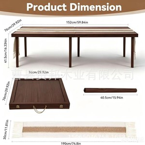 Wooden Outdoor Folding <b>Table</b> Rectangular Walnut Minimalist Design <b>Foldable</b> <b>Camping</b> Picnic Beach <b>Table</b> - Product Image 2