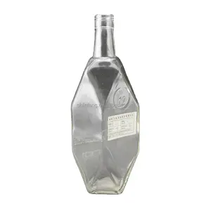 Liangshangai-bouteille en verre polygone, 1 litres, pour alcool vodka, nouvelle collection