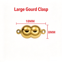 Fermoir magnétique en acier inoxydable poli en forme de gourde, plaqué or 18 carats, pour la fabrication de bijoux DIY (bracelets et colliers de perles)